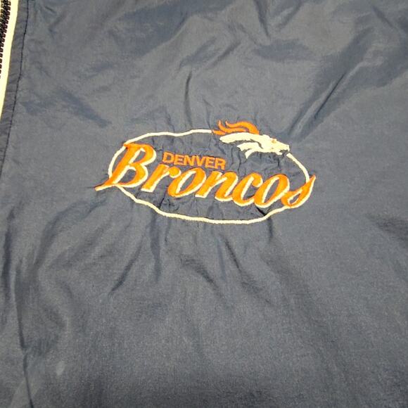 Vintage Broncos Jacket Mesh Sleeve Blue NFL Football Windbreaker Mens XL VTG 90s - Picture 4 of 16